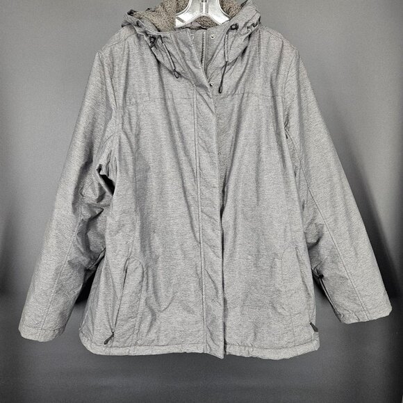 LL Bean Jacket Womens Extra Large XL Hooded Full Zip Sherpa Lined Winter Coat - Picture 1 of 12